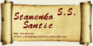 Stamenko Šantić vizit kartica